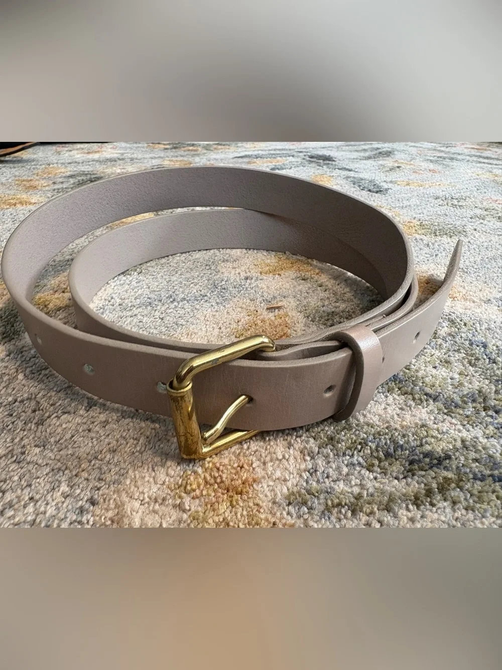 J. Crew Rose Gray Purple Skinny Italian Leather Belt Size Large - Picture 2 of 5